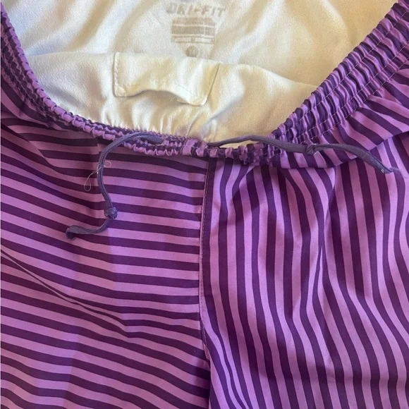 Nike Purple Striped Athletic Shorts with White Trim - Picture 4 of 6